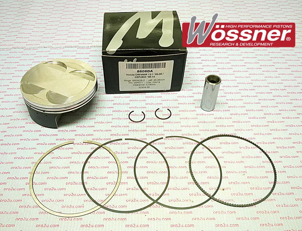 PISTON KIT 05-08 CRF450 96mm, FORGED WOSSNER KIT 8608DB