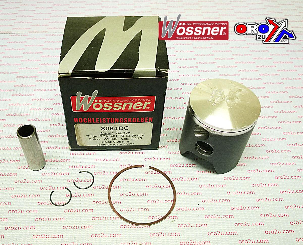 PISTON KIT RS125 54.00mm C, WOSSNER 8064DC NO HOLES
