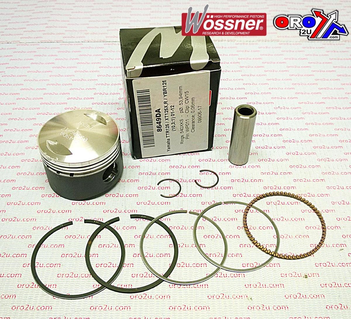 PISTON KIT 00-12 TTR125 54.50, FORGED WOSSNER 8649D050