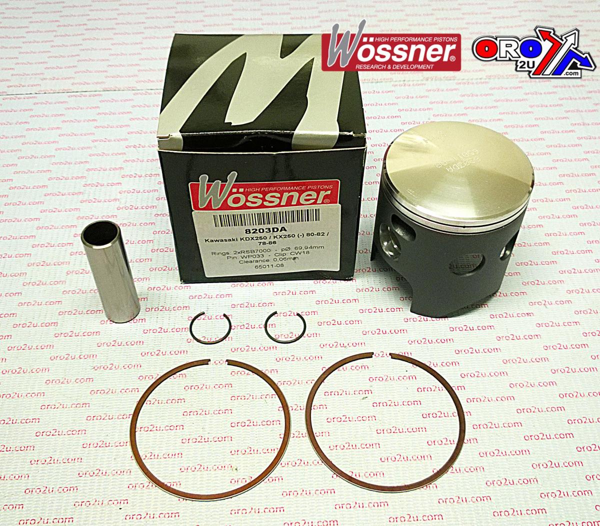 PISTON KIT 80-84 KDX250 72.00, FORGED WOSSNER 8203D200, KAWASAKI KX250 78-81