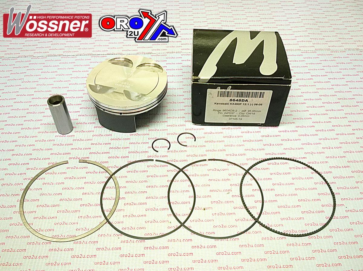 PISTON KIT 05-08 KXF450 KLX450R 96.00, FORGED WOSSNER 8648DA 13001-0073