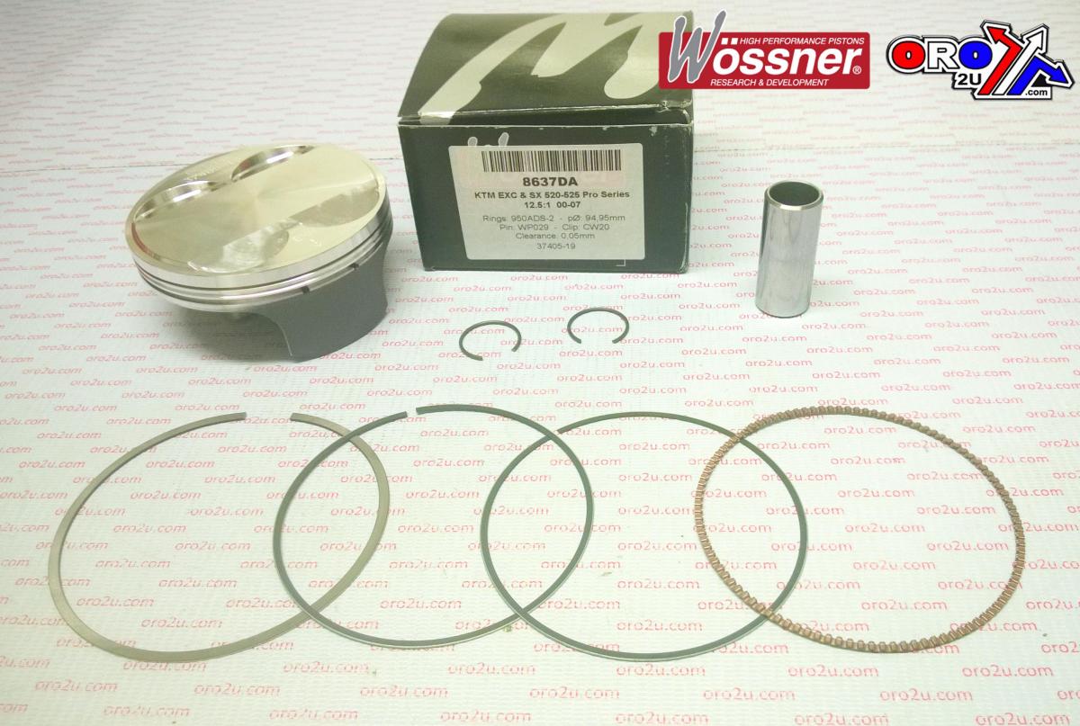 PISTON KIT KTM 520 525 EXC SX, WOSSNER 8637DB KTM 00-09 HC