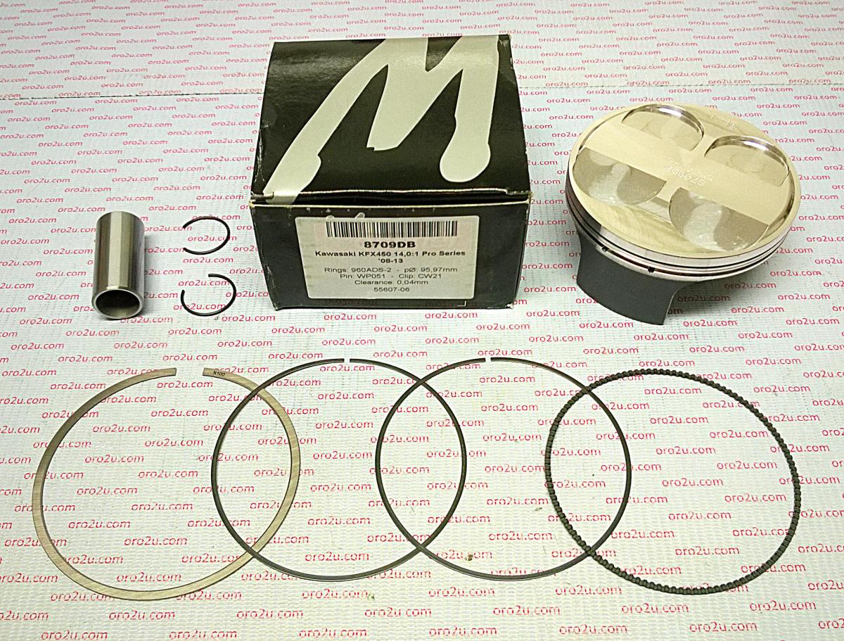 PISTON KIT 08-12 KFX450 96.00, FORGED WOSSNER 8709DB