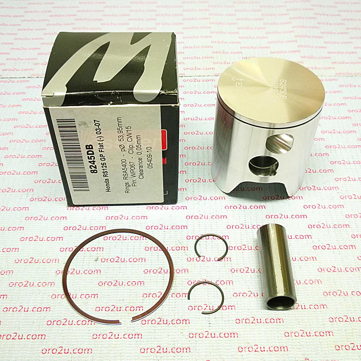 PISTON KIT RS125 GP FLAT 54.00 A, WOSSNER 8245DA HONDA ROAD, 56-W227.WO.A