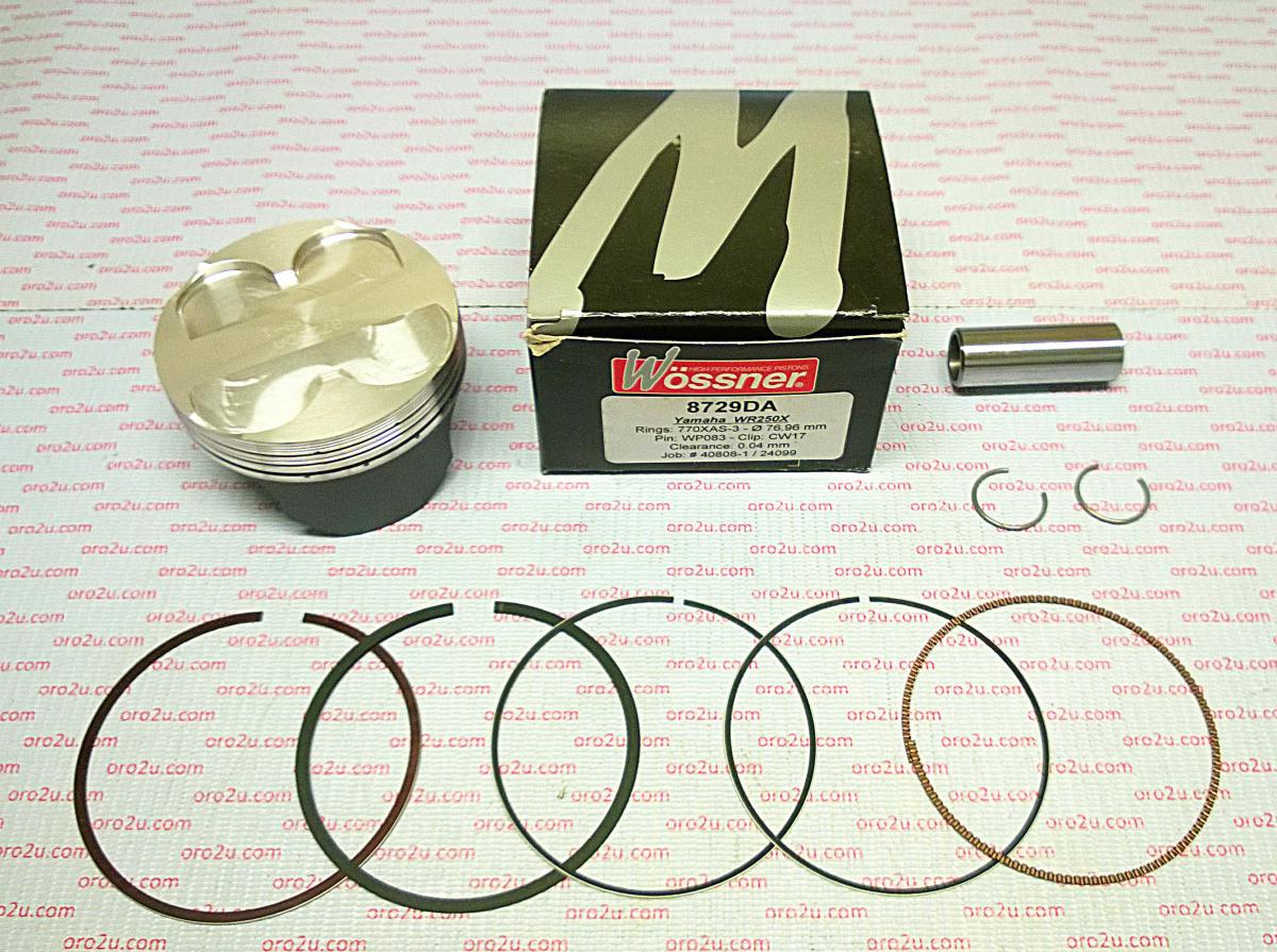 PISTON KIT 08-12 WR250X 77.00, COMP. 13.5:1 WOSSNER 8729DA