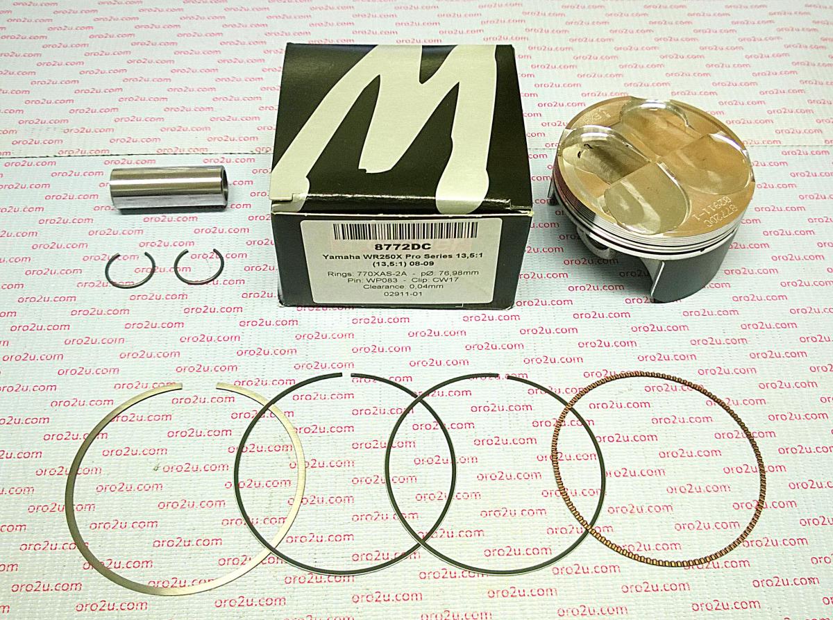 PISTON KIT 08-09 WR250X 77 HC, FORGED WOSSNER 8772DB