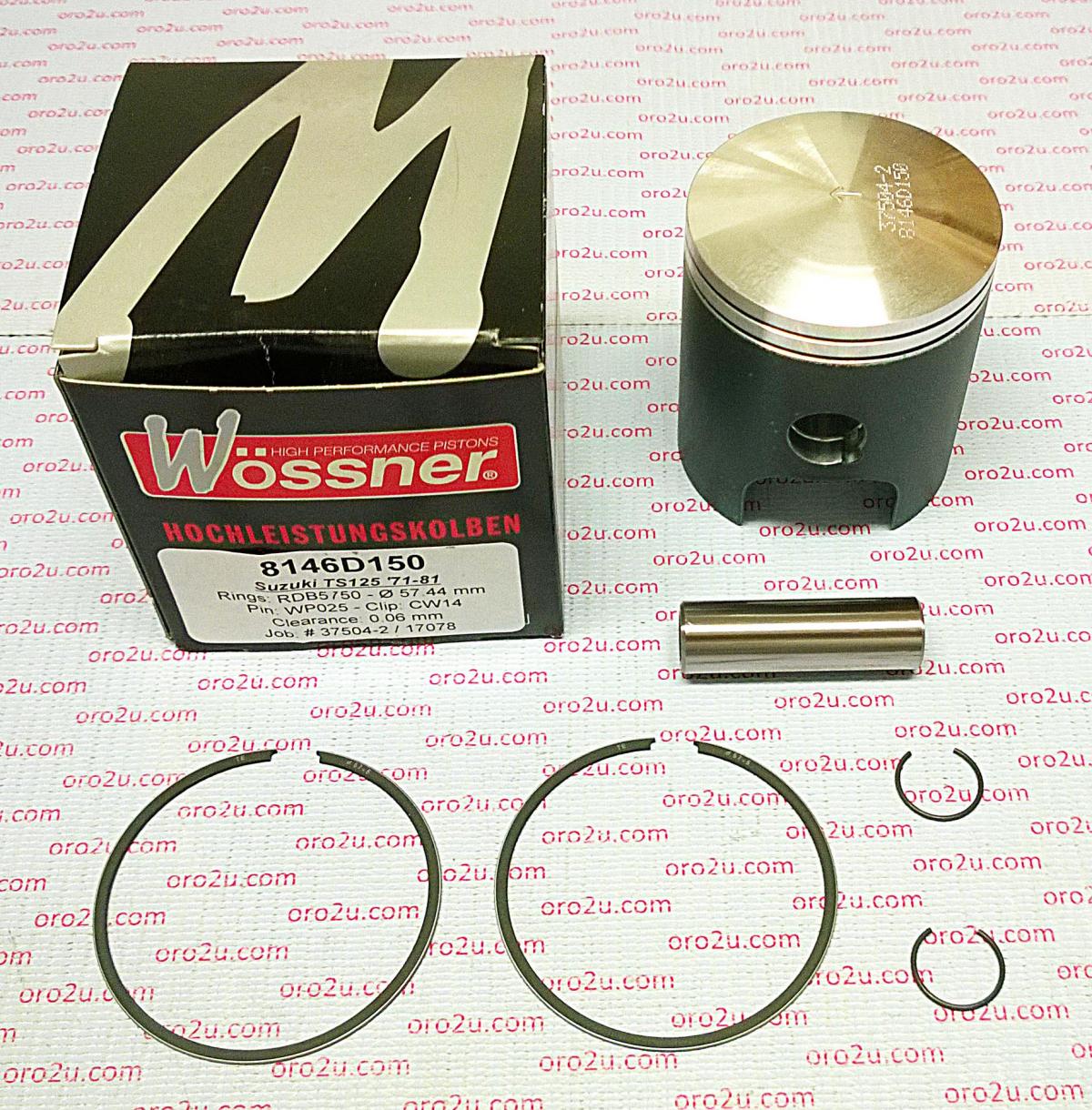 PISTON KIT 71-89 TS125 58.00, FORGED WOSSNER 8146D200