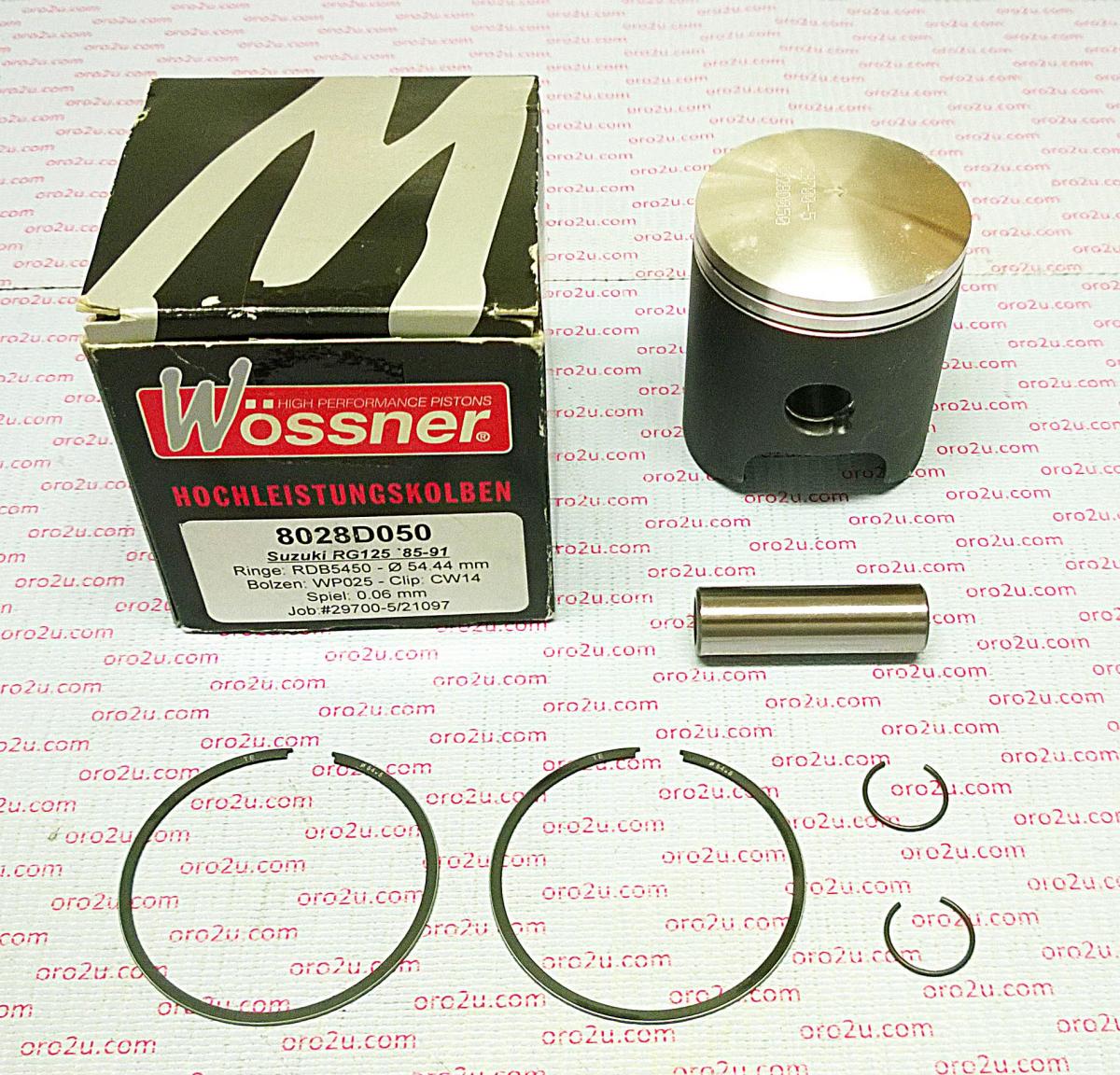 PISTON KIT 85-91 RG125 55.50, FORGED WOSSNER 8028D150