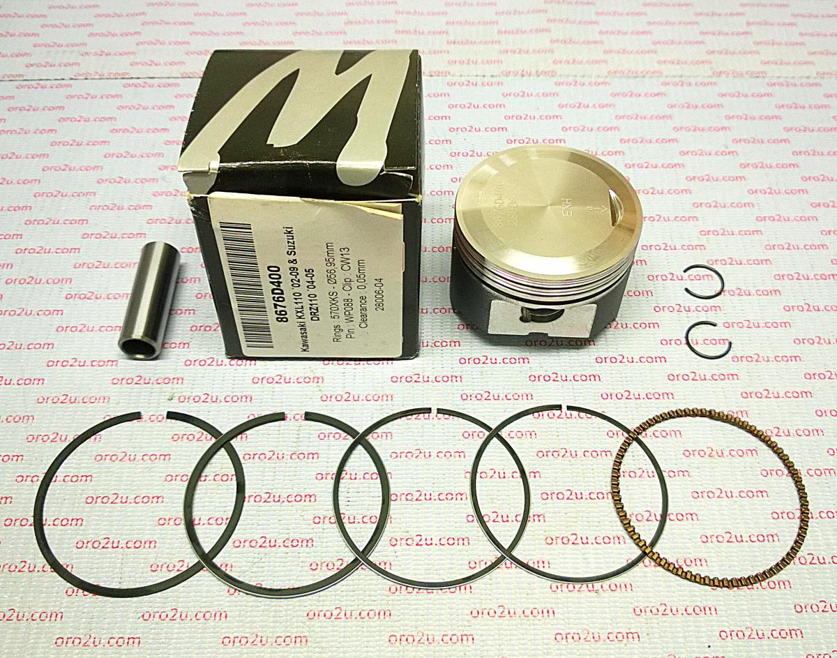 PISTON KIT KLX DRZ 110 57.00, FORGED WOSSNER 8676D400