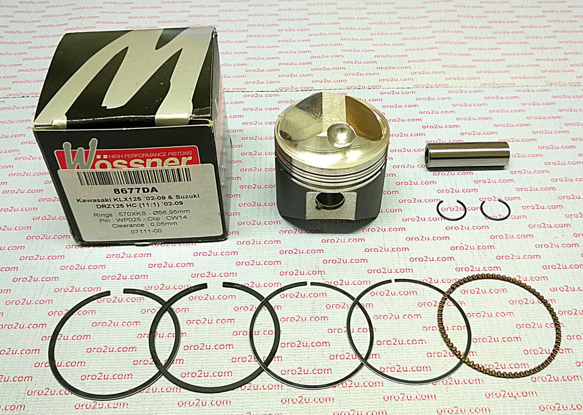 PISTON KIT KLX DRZ 125 58.00, FORGED WOSSNER 8677D100