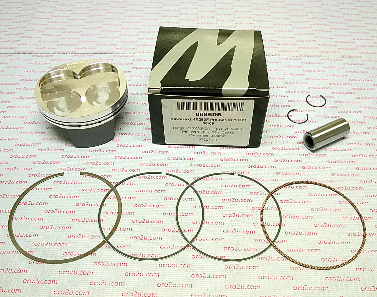 PISTON KIT 06-09 KXF250 77 HC, FORGED WOSSNER 8686DC
