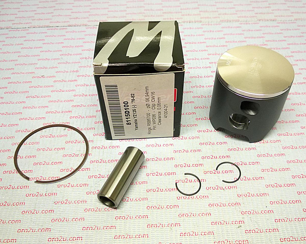 PISTON KIT 76-82 YZ125 58.00, FORGED WOSSNER 8115D200