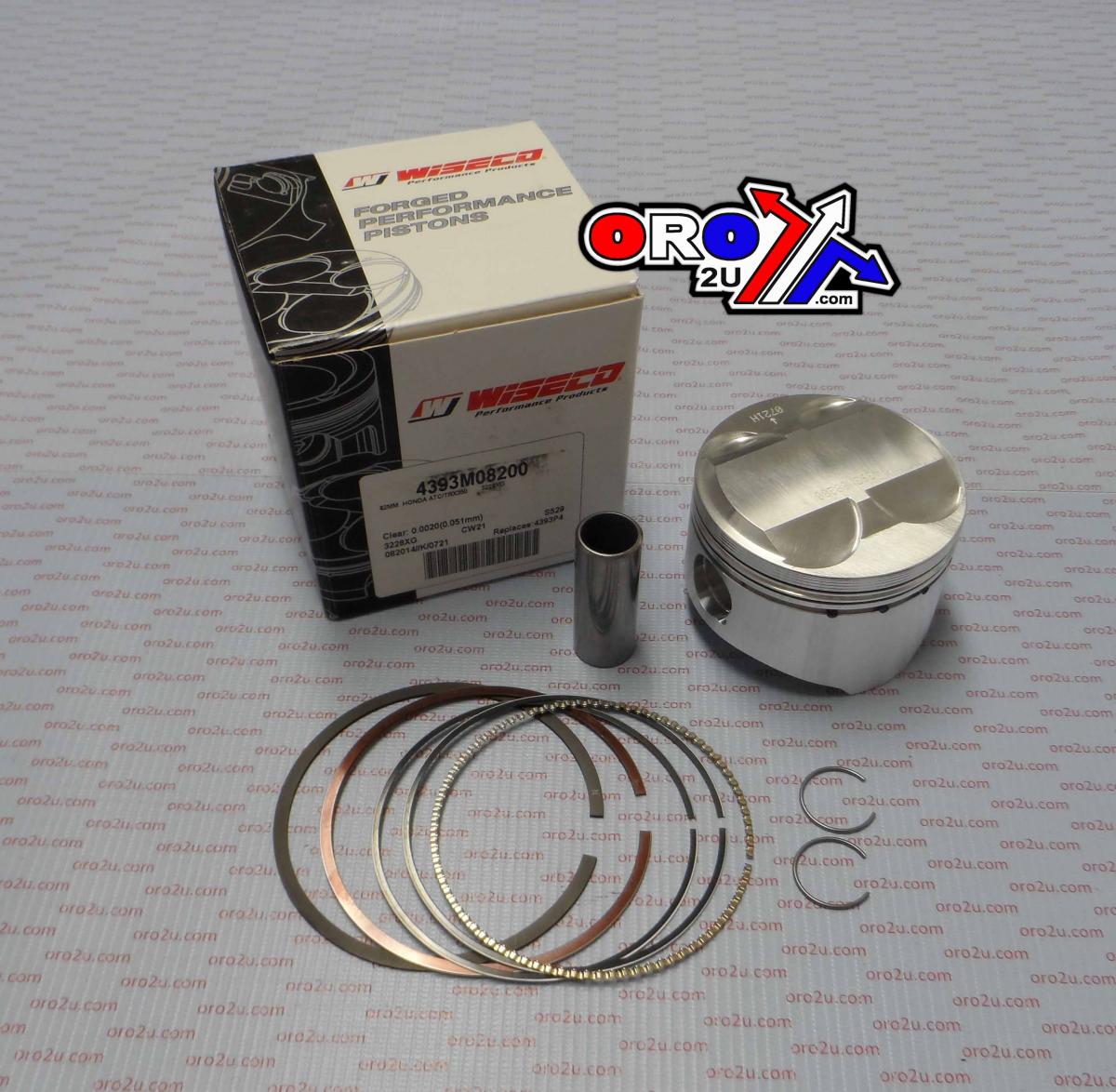 PISTON KIT 85-86 ATC350 82.00, WISECO 4393M08200 HONDA