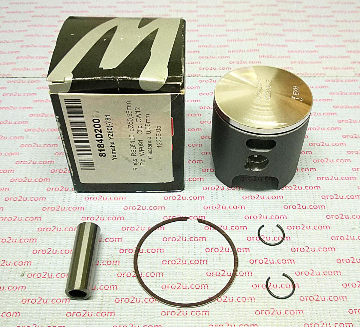 PISTON KIT 1981 YZ80 50.00mm, FORGED WOSSNER 8184D100