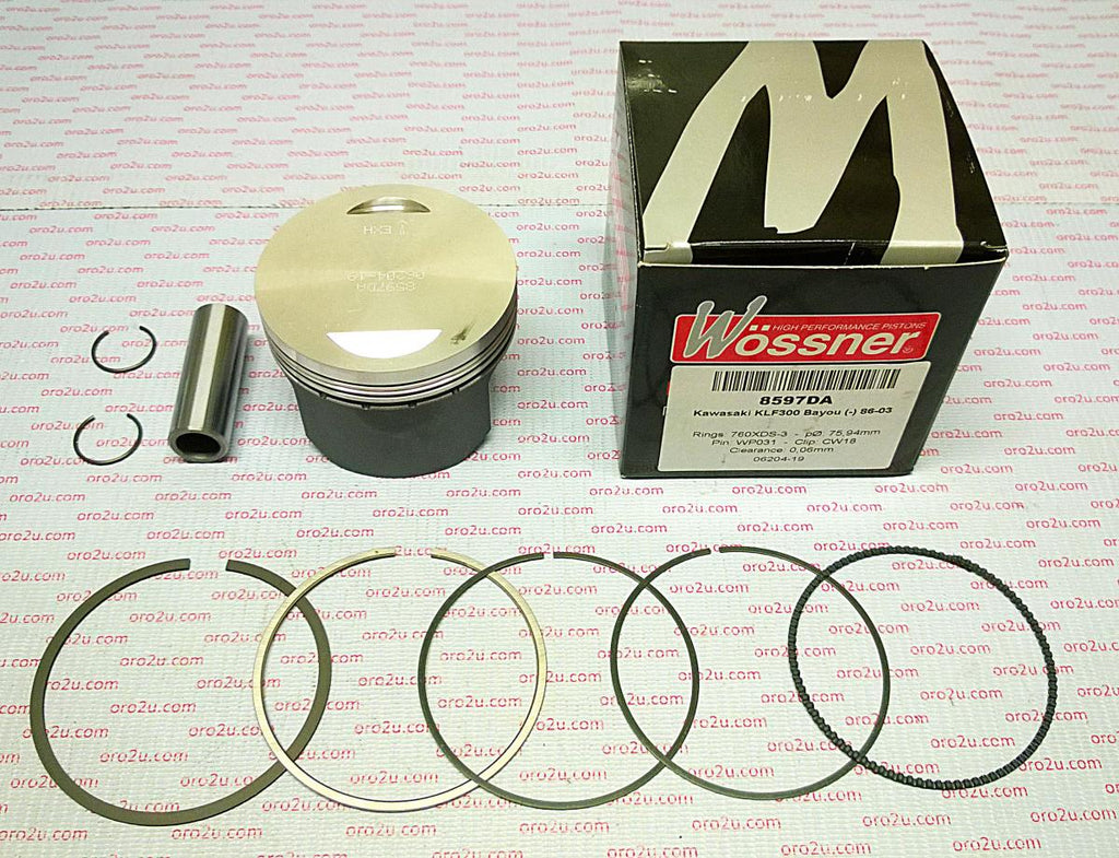PISTON KIT 86-04 KLF300 76.50, FORGED WOSSNER 8597D050