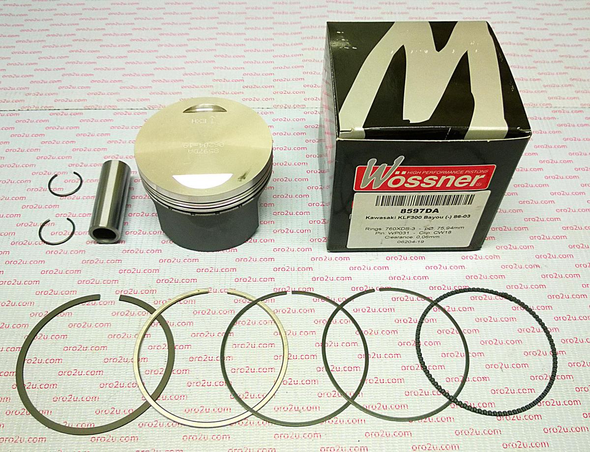 PISTON KIT 86-04 KLF300 76.50, FORGED WOSSNER 8597D050