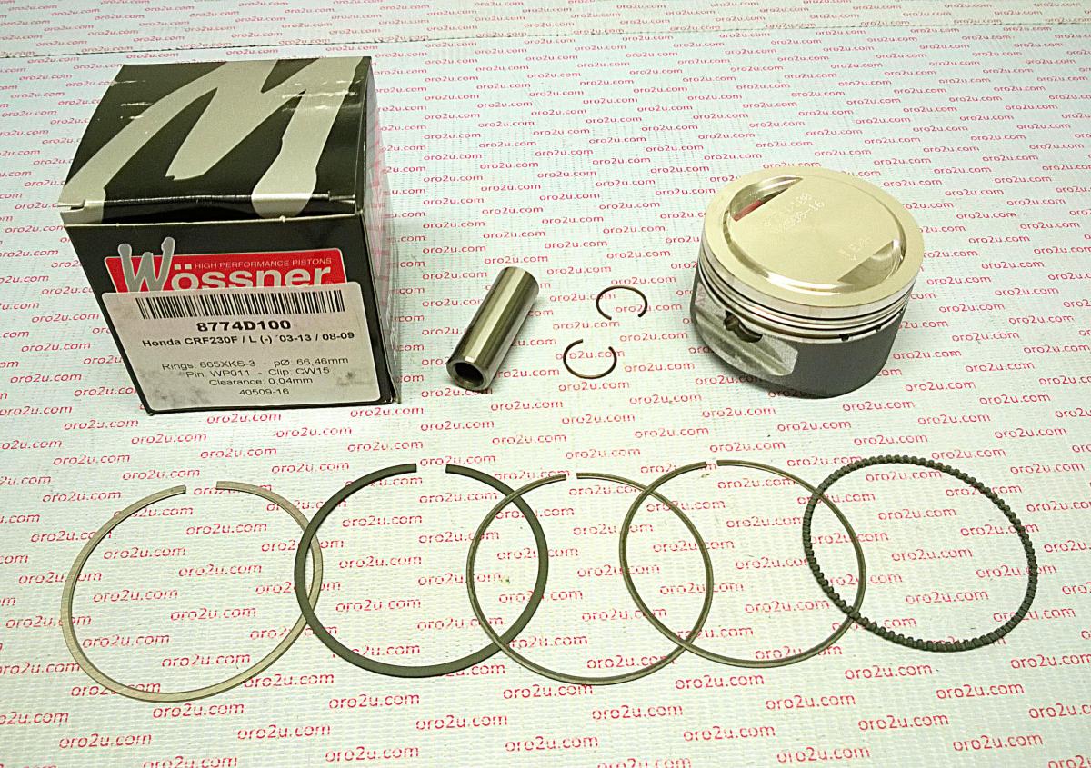 PISTON KIT 03-16 CRF230F 65.50, FORGED WOSSNER 8774DA, 13101-KFB-750