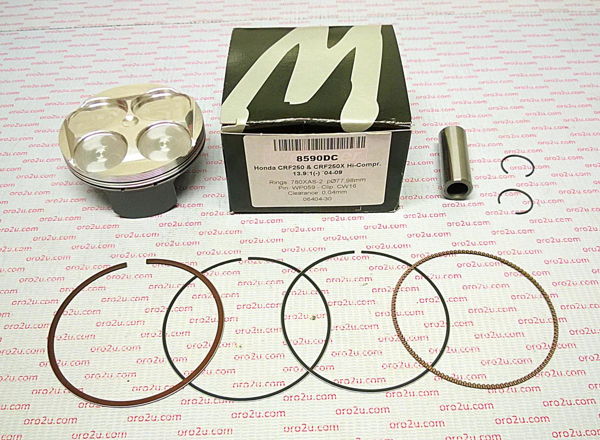 PISTON KIT 04-09 CRF250 HC 78, FORGED WOSSNER 8590DA, 13101-KRN-670