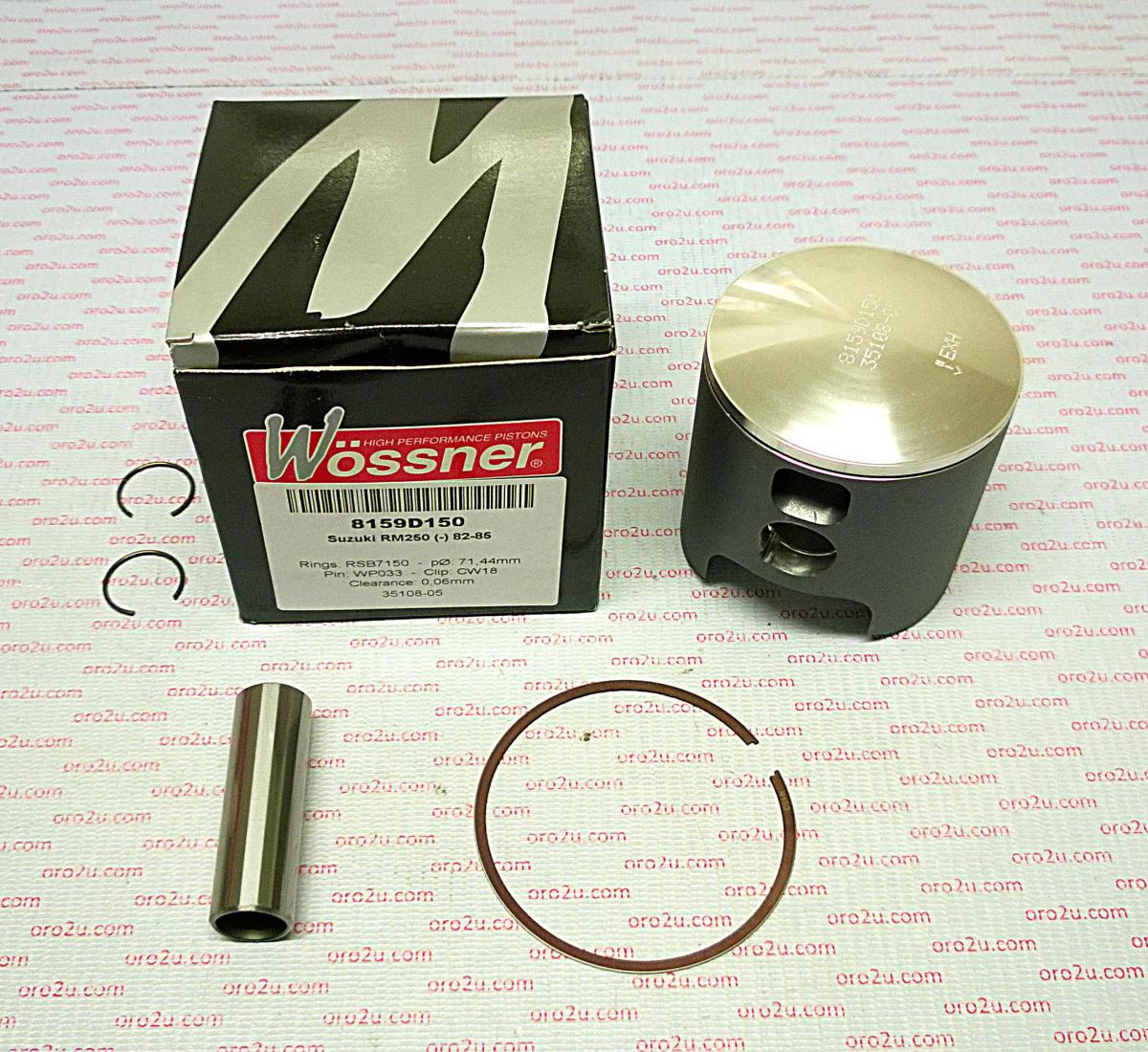 PISTON KIT 82-85 RM250 71.50, FORGED WOSSNER 8159D150