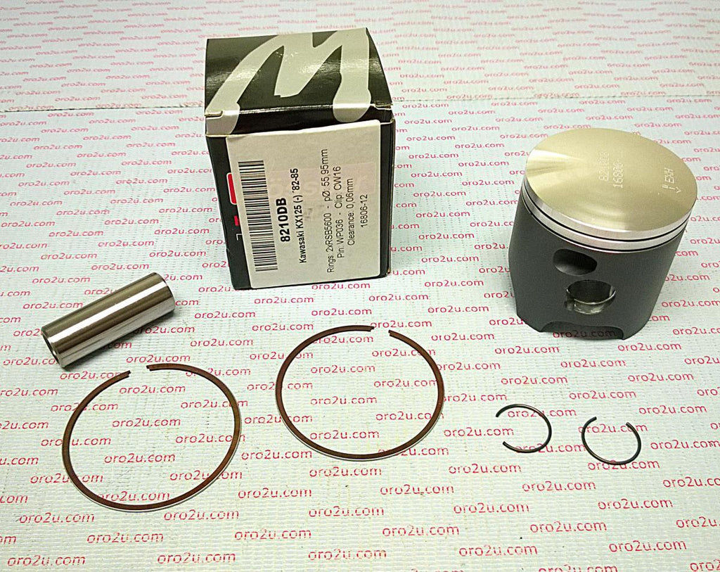 PISTON KIT 82-85 KX125 56.00, WOSSNER 8210DB FORGED KIT