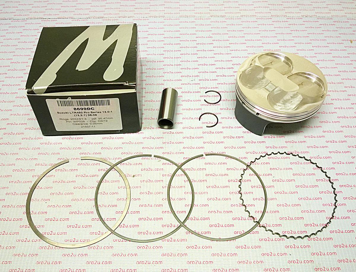 PISTON KIT LTR450 HC 95.50 A, WOSSNER 8699DA 13.3:1 COMP, SUZUKI