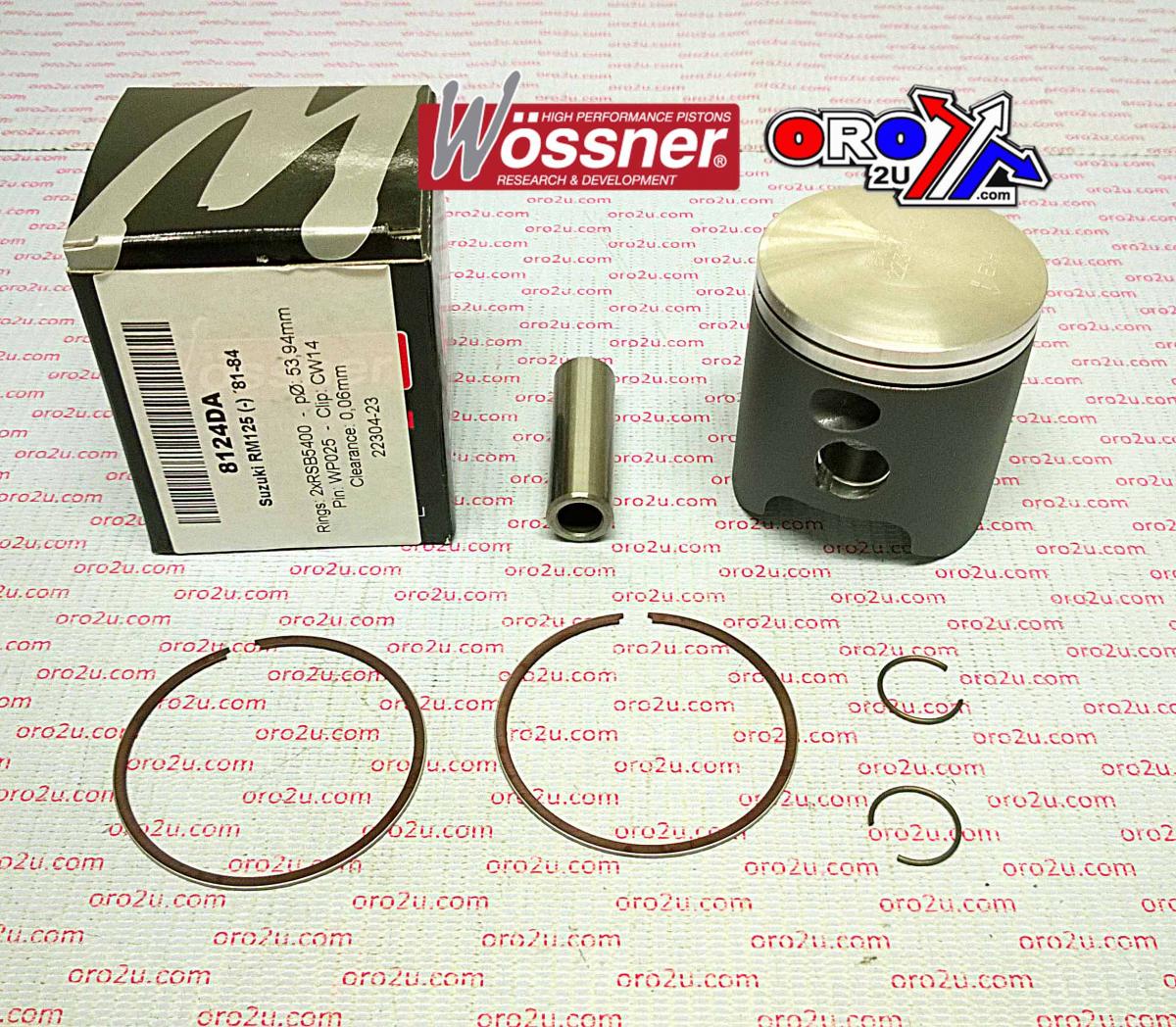PISTON KIT 81-84 RM125 54.00, WOSSNER 8124DA SUZUKI 12101-14840