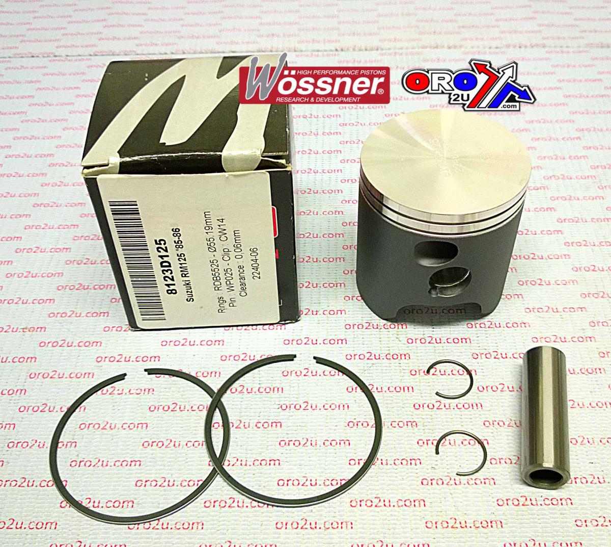 PISTON KIT 85-86 RM125 54.00, WOSSNER 8123DA SUZUKI MX 12101-14850