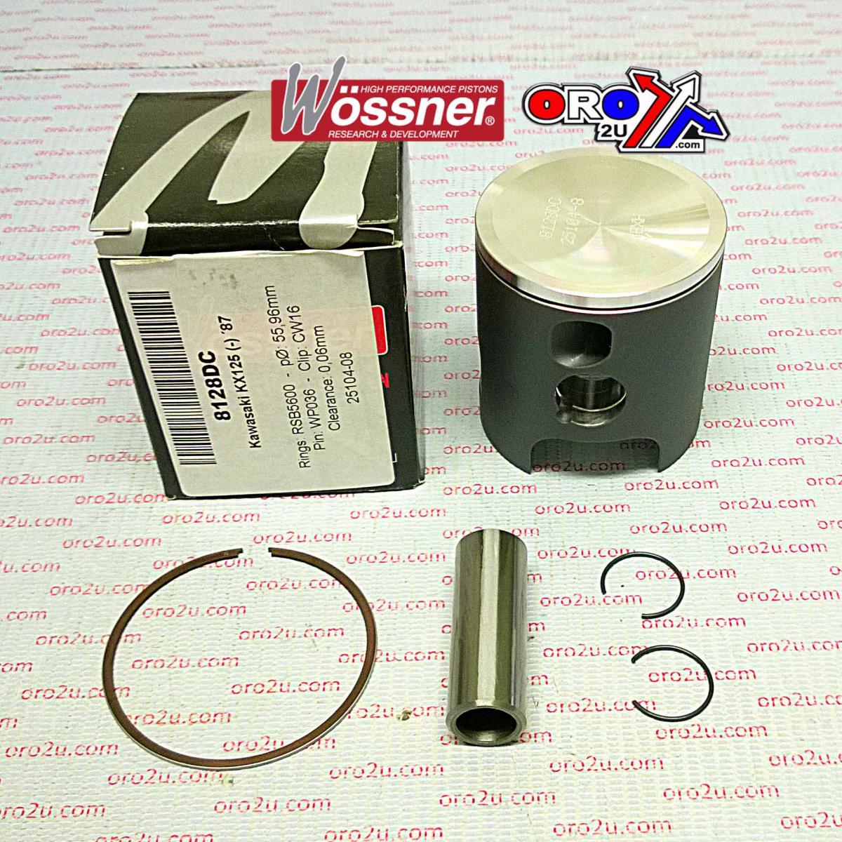 PISTON KIT 1987 KX125 56.50, WOSSNER 8128D050 KAWASAKI MX