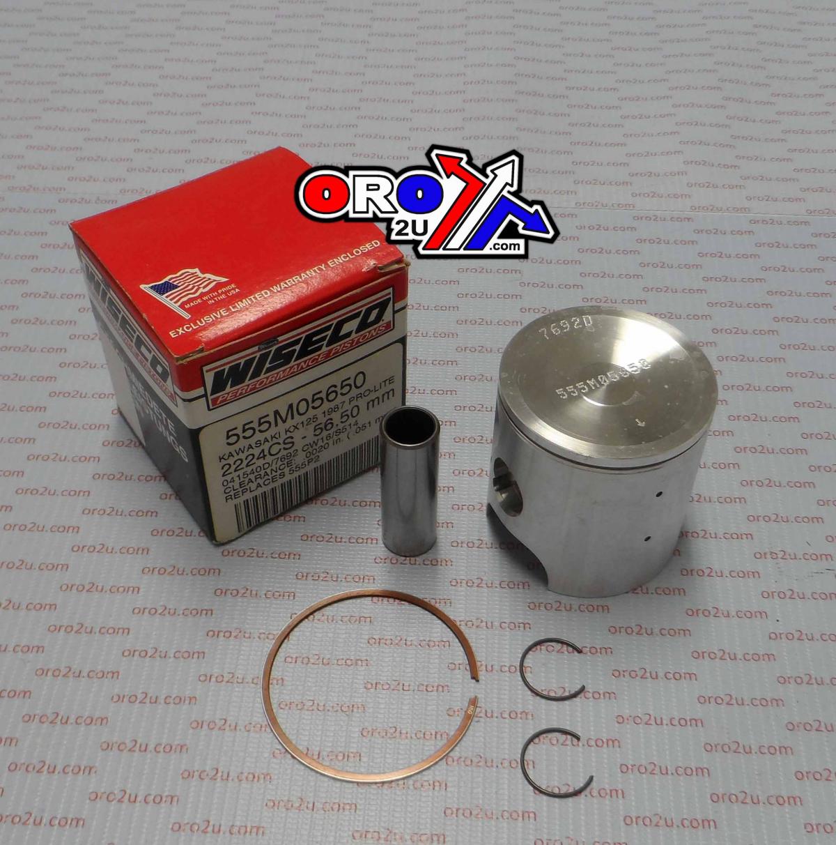 PISTON KIT 1987 KX125 56.50, WISECO 555M05650