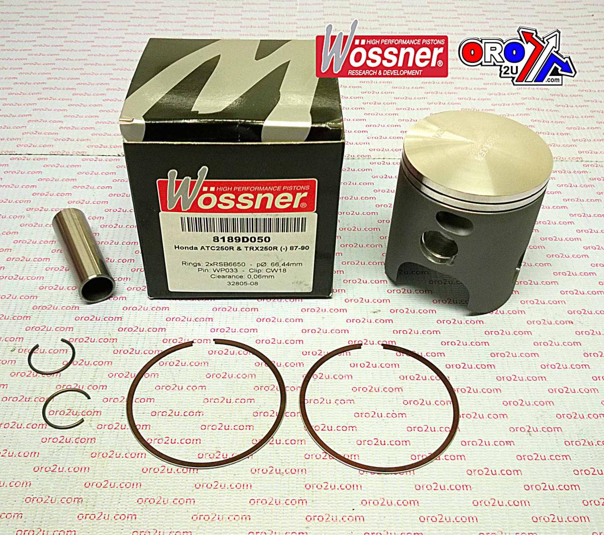 PISTON KIT 87-90 TRX250 67.00, WOSSNER 8189DA HONDA ATV