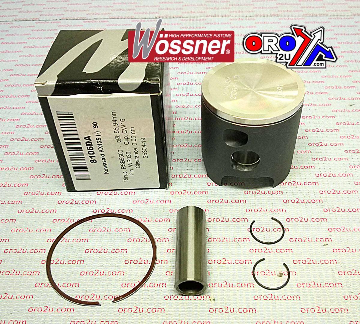 PISTON KIT 1990 KX125 56.00, WOSSNER 8106DB KAWASAKI MX
