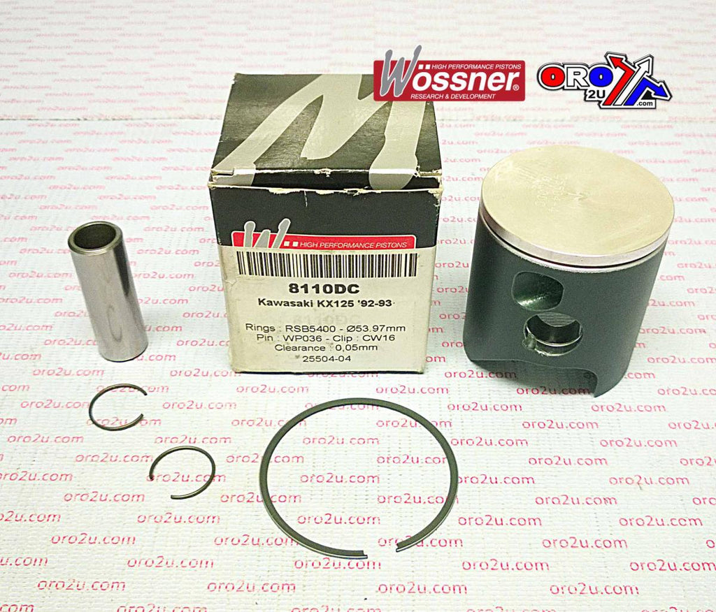 PISTON KIT 92-93 KX125 54.50, WOSSNER 8110D050 KAWASAKI MX