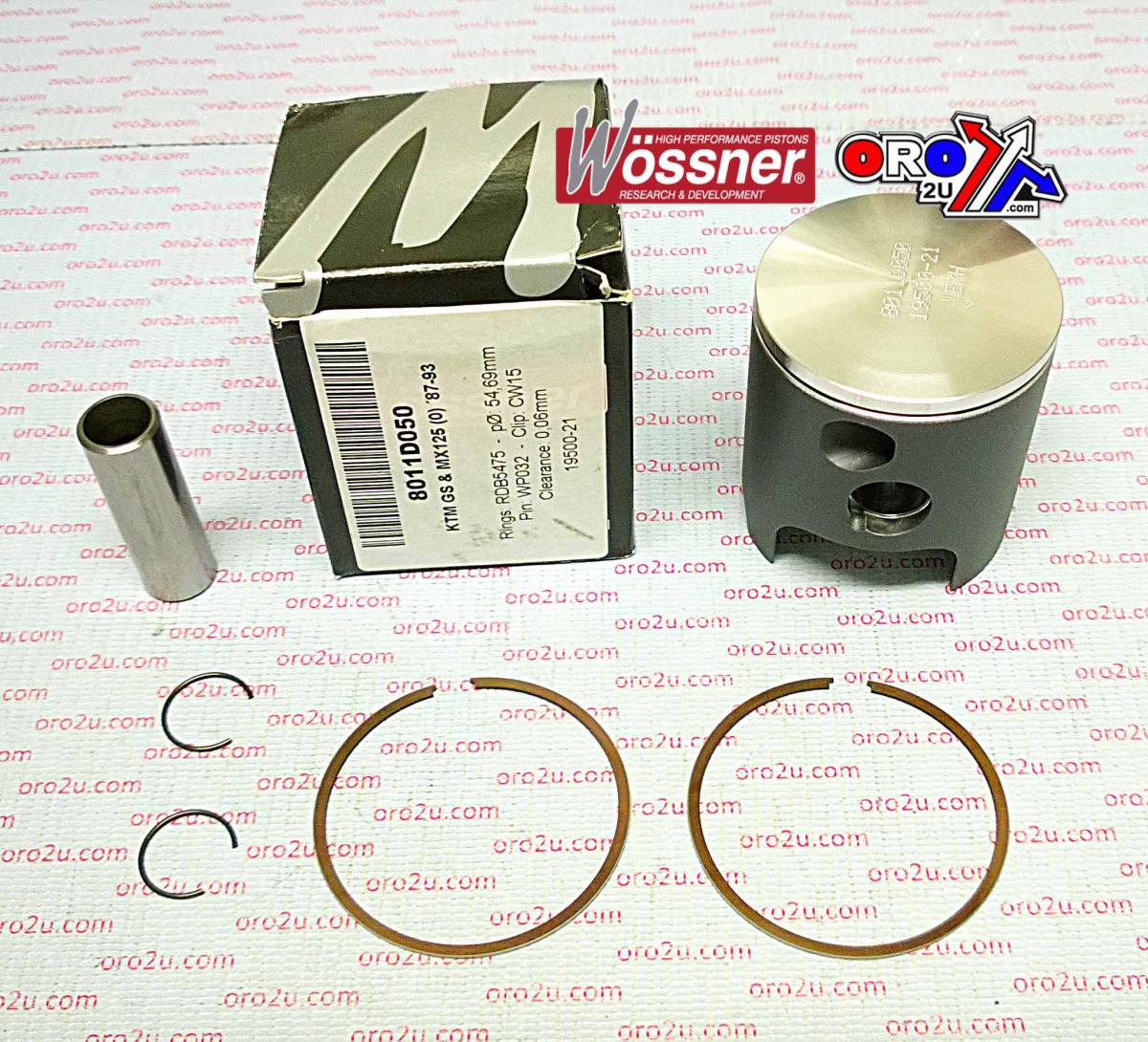 PISTON KIT 87-93 KTM125, WOSSNER 8011DD FORGED MX