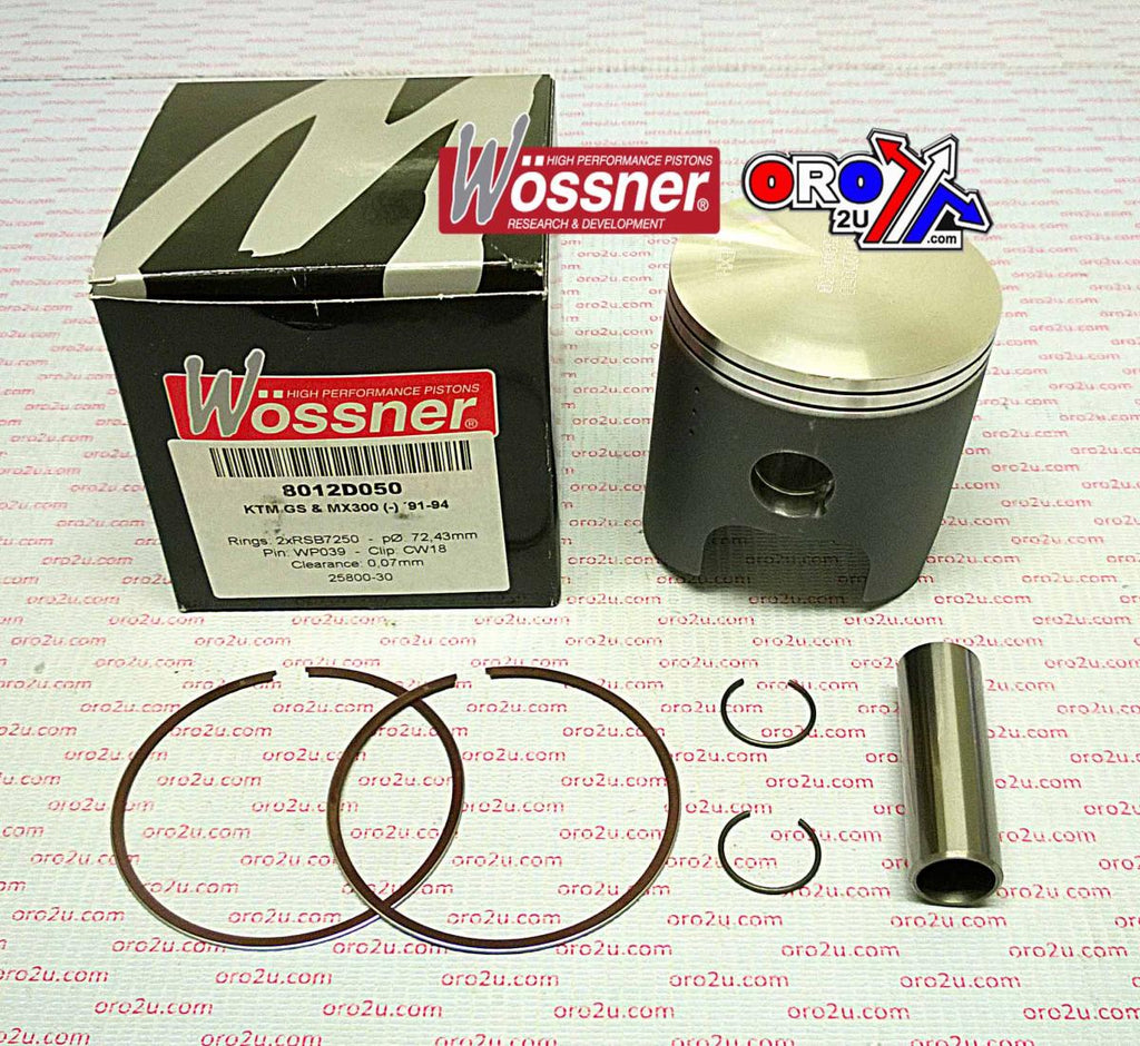 PISTON KIT 91-94 KTM300 72.50, WOSSNER 8012D050 FORGED