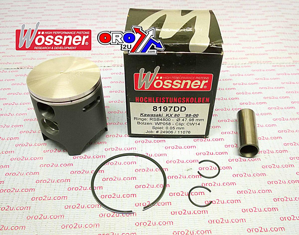 PISTON KIT 88-00 KX80 48.00 B, WOSSNER 8197DB KAWASAKI MX