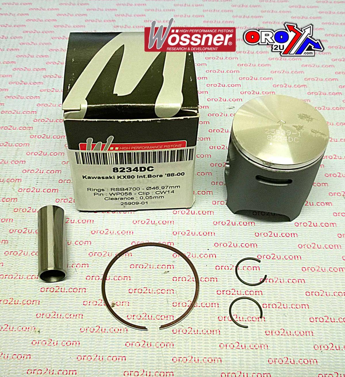 PISTON KIT 88-00 KX80 47.00 C, WOSSNER 8234DC KAWASAKI MX