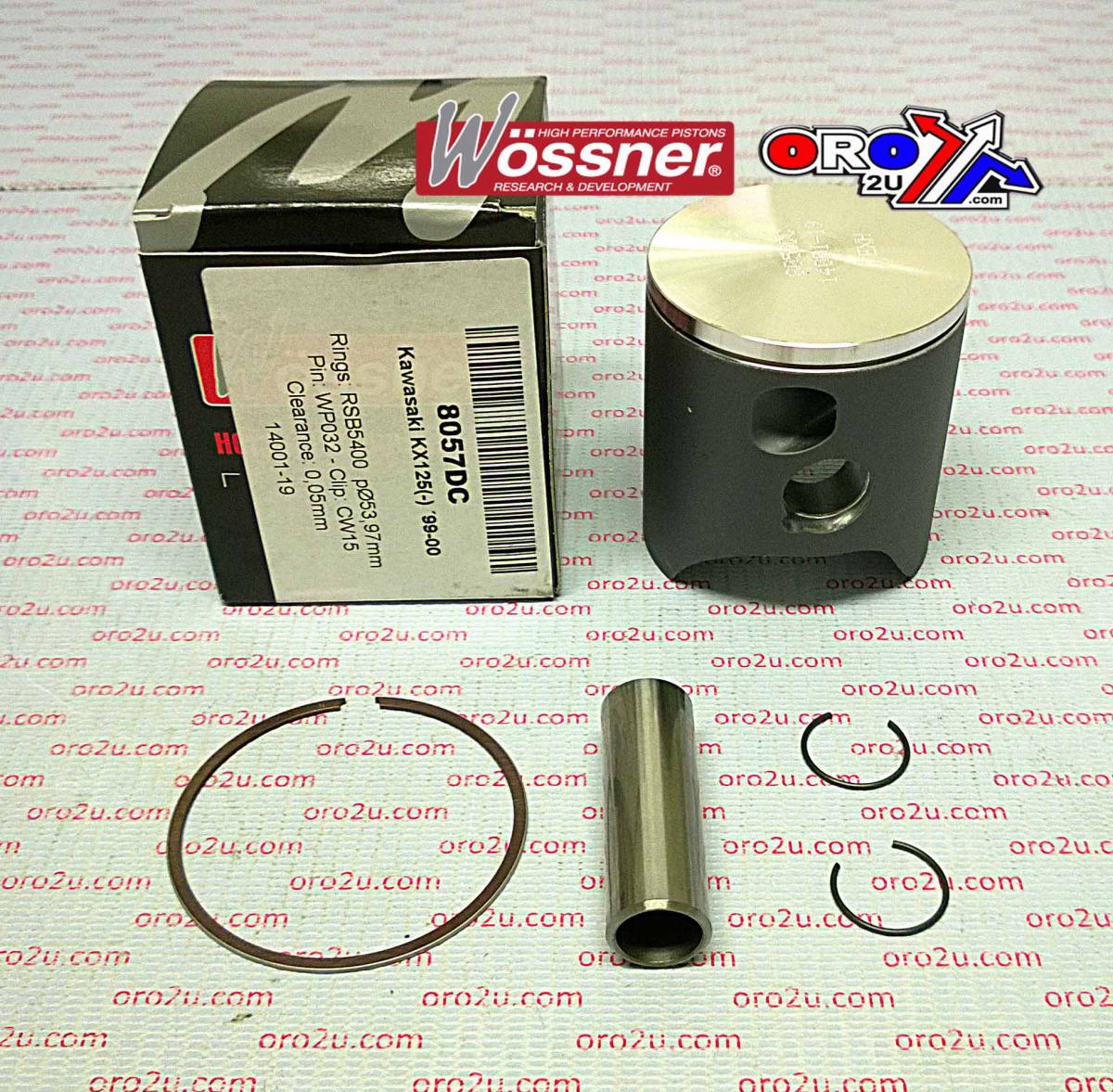 PISTON KIT 99-00 KX125 54.00 C, WOSSNER 8057DC KAWASAKI