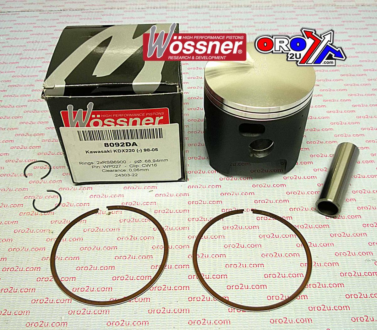 PISTON KIT 97-05 KDX220 69.00, WOSSNER 8092DA KAWASAKI 13001-0133