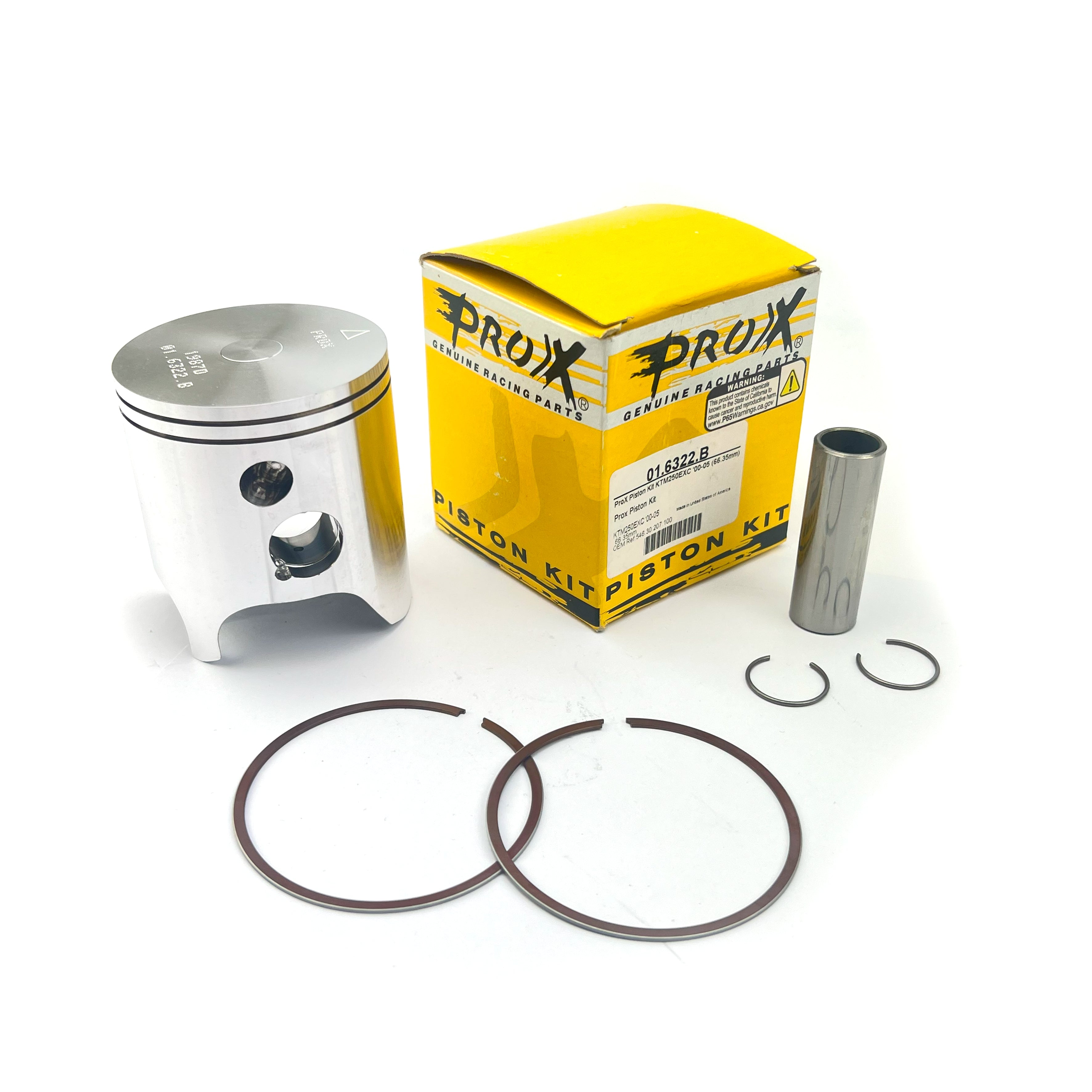 PISTON KIT 00-05 KTM250 66.40, PROX 01.6322.B, 2-RING EXC