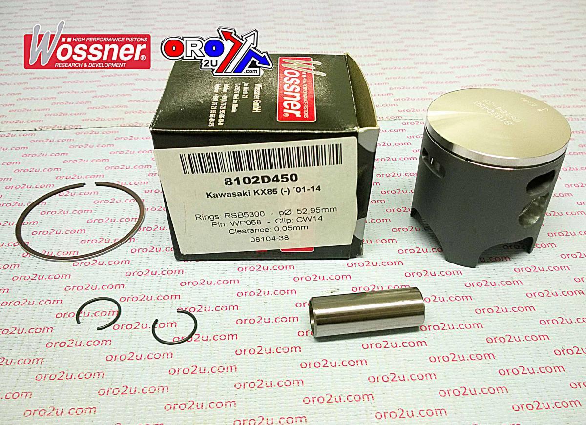 PISTON KIT 01-14 KX85 52.50, WOSSNER 8102D400 KAWASAKI MX