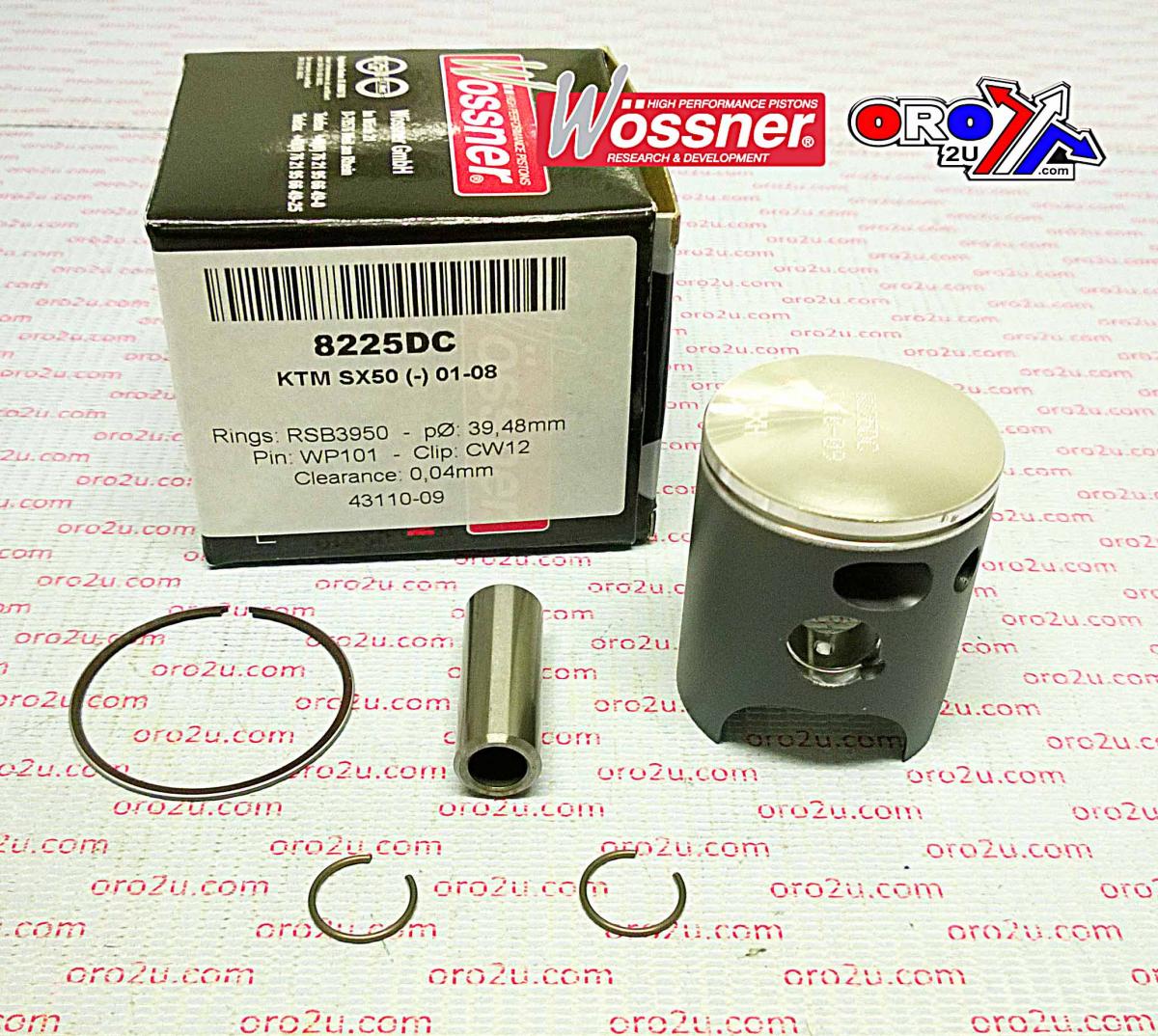 PISTON KIT 01-08 KTM50 SX, WOSSNER 8225DC FORGED MX