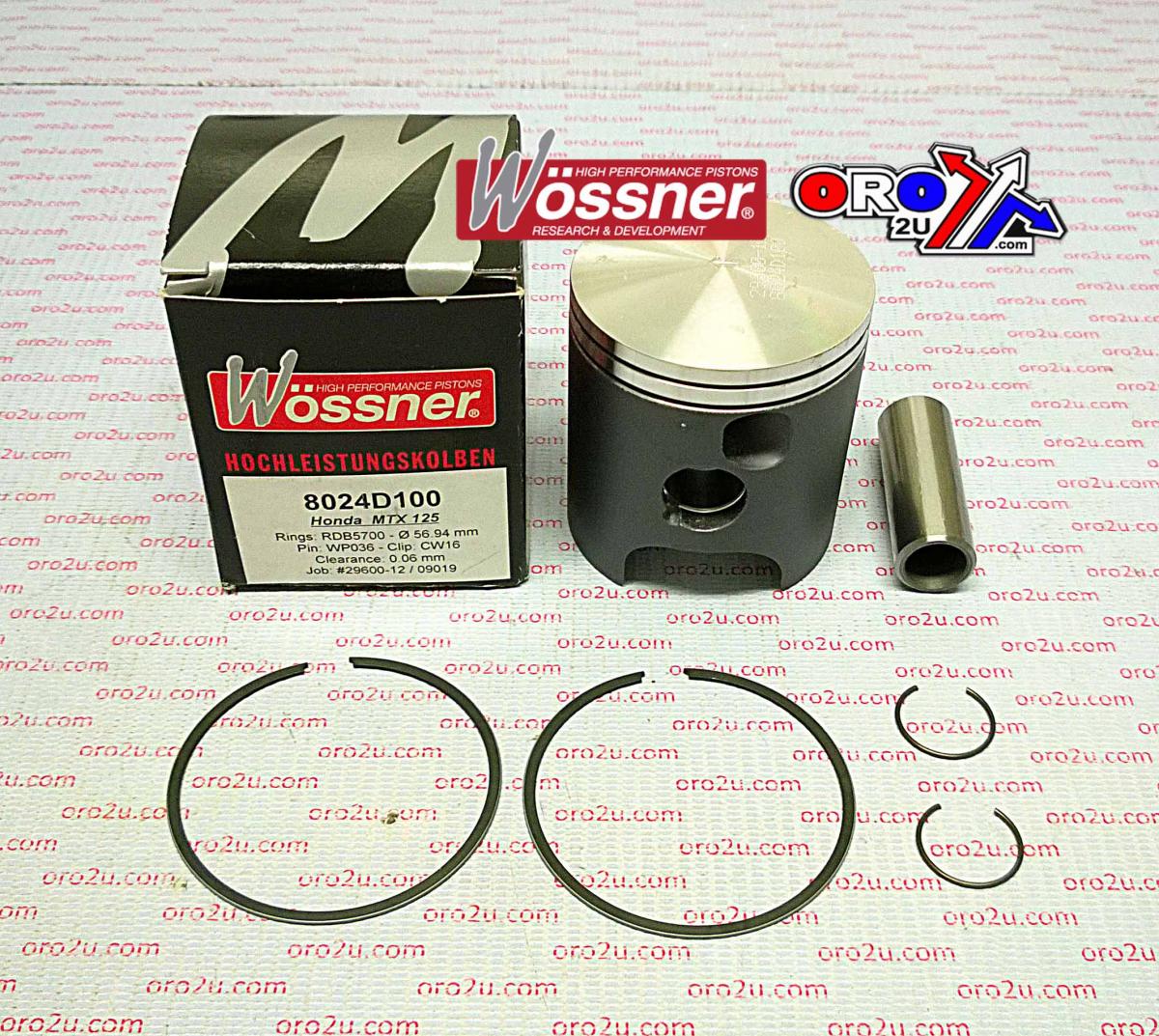 PISTON KIT 83-87 MTX125 57.50, WOSSNER 8024D150 HONDA ROAD