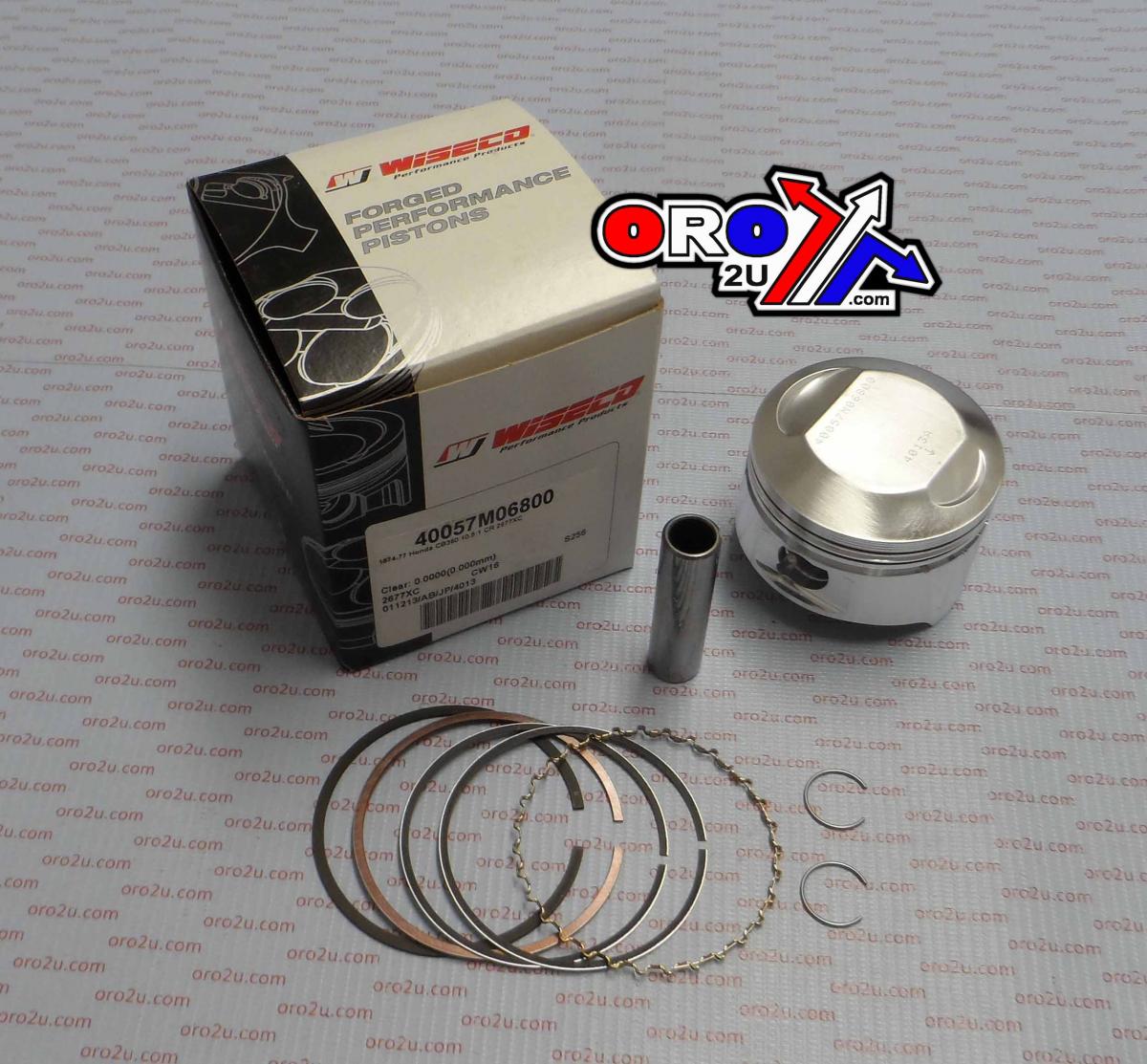 PISTON KIT 74-76 CB360 68.00, WISECO 40057M0680 ROAD HONDA