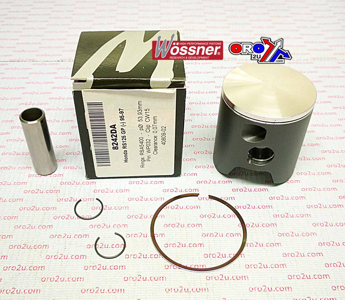 PISTON KIT 95-97 RS125 GP 54.0, FORGED WOSSNER 8242DC