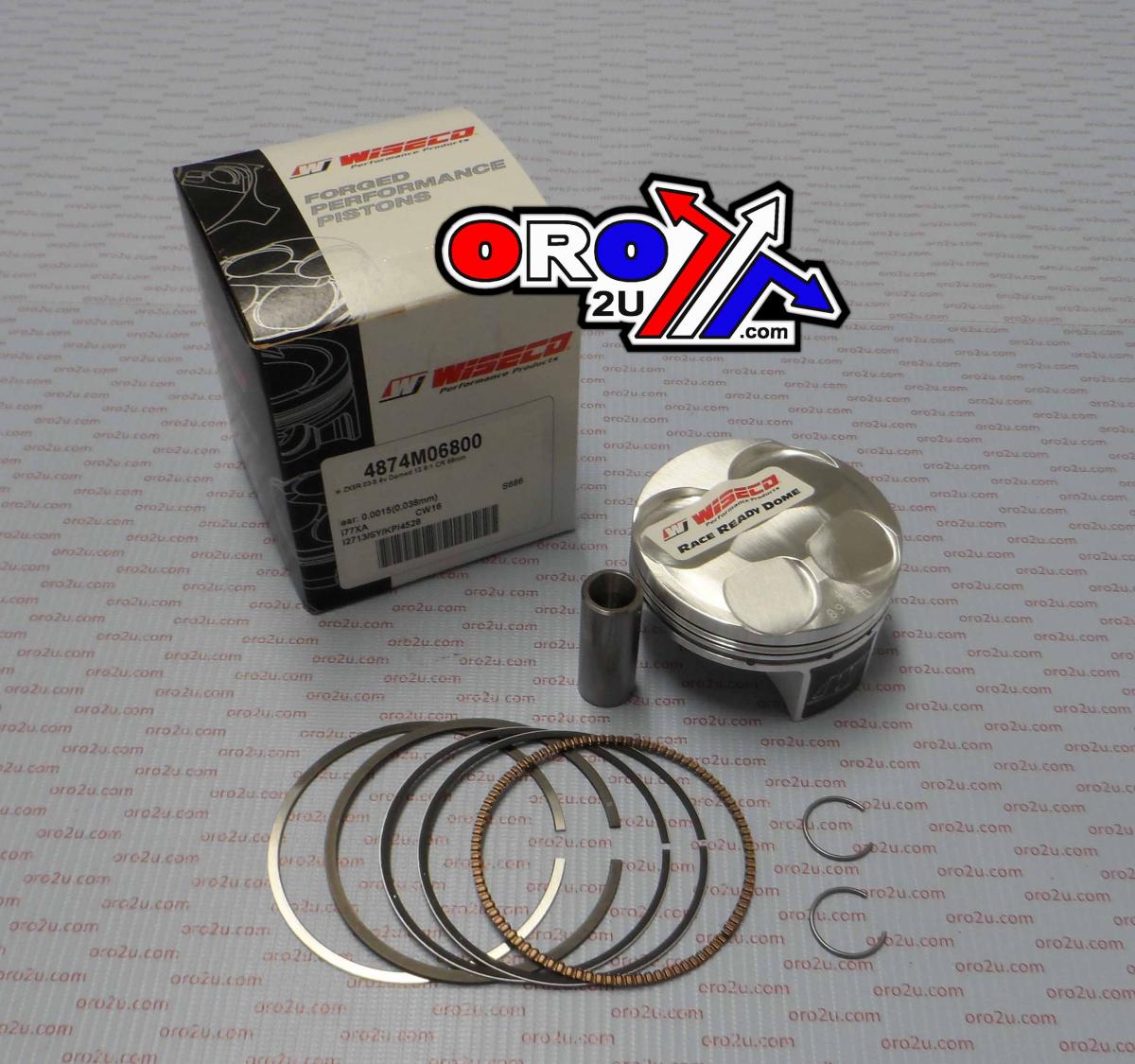 PISTON KIT 03-05 ZX6R 70.00, WISECO 4874M07000 ROAD KAW, KAWASAKI NINJA 12.9:1 COMP