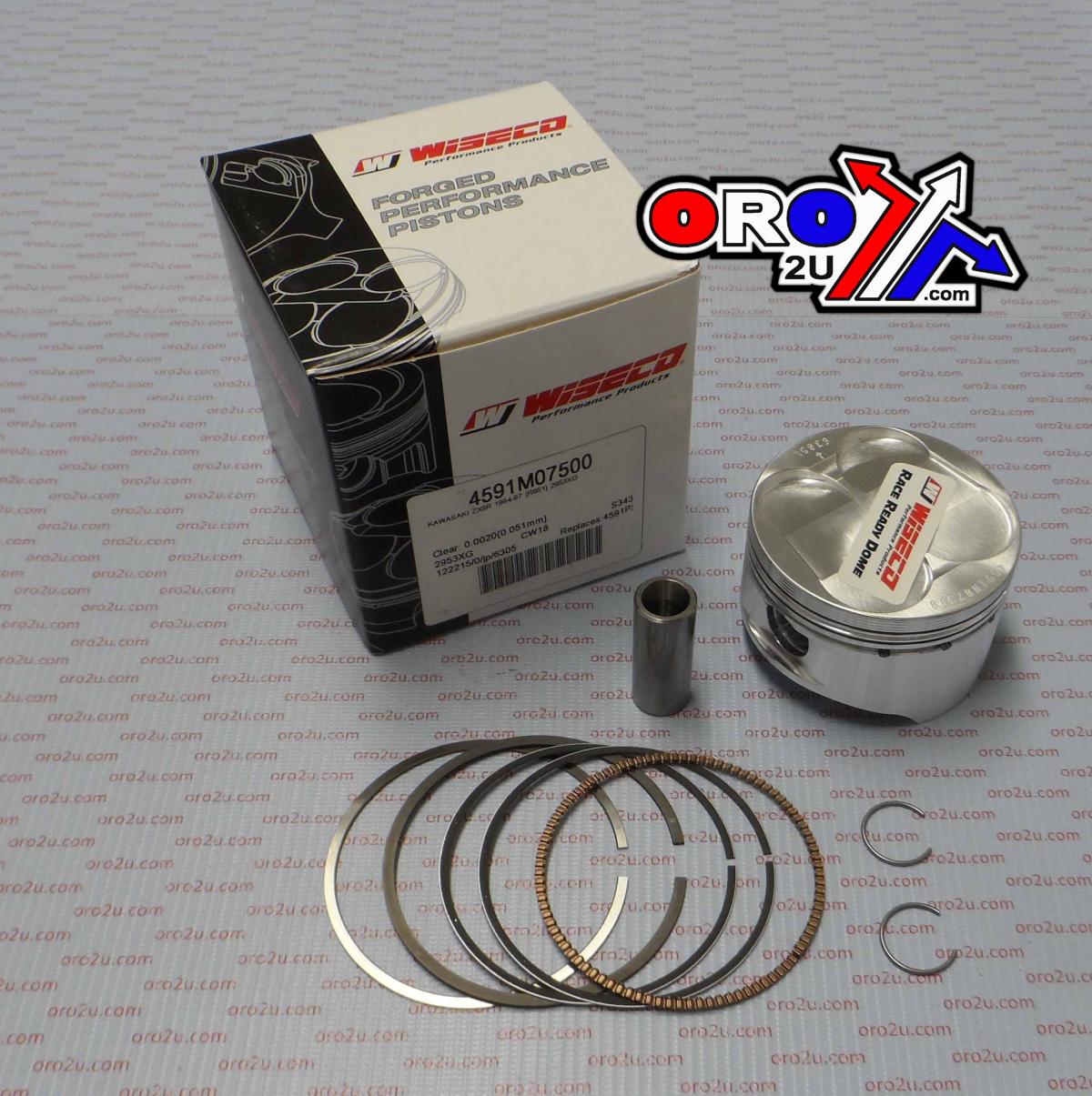 PISTON KIT 94-97 ZX9R 75.00, WISECO 4591M07500 ROAD KAW