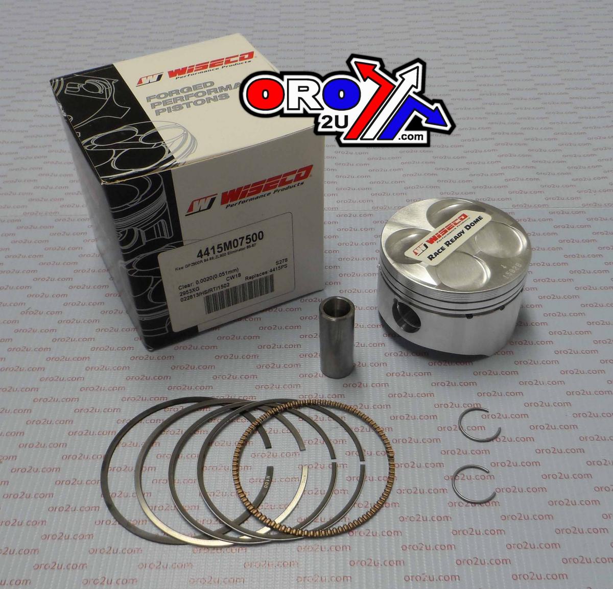 PISTON KIT 85-87 GPZ900R 75.00, WISECO 4415M07500 ROAD KAW