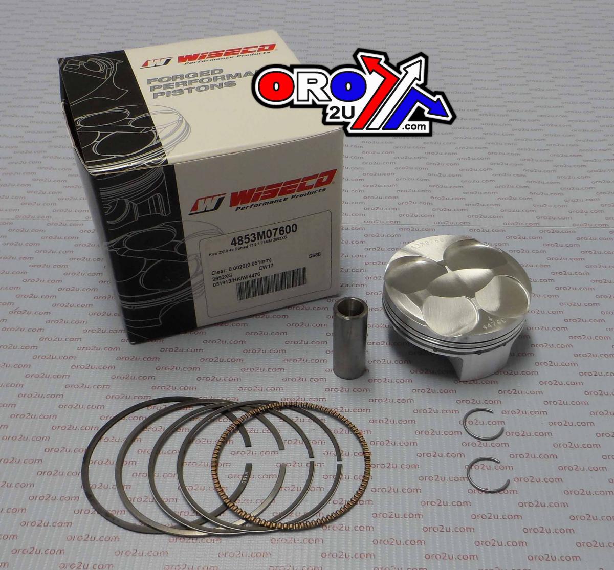 PISTON KIT 04-07 ZX10-R 76.00, WISECO 4853M07600 ROAD KAW
