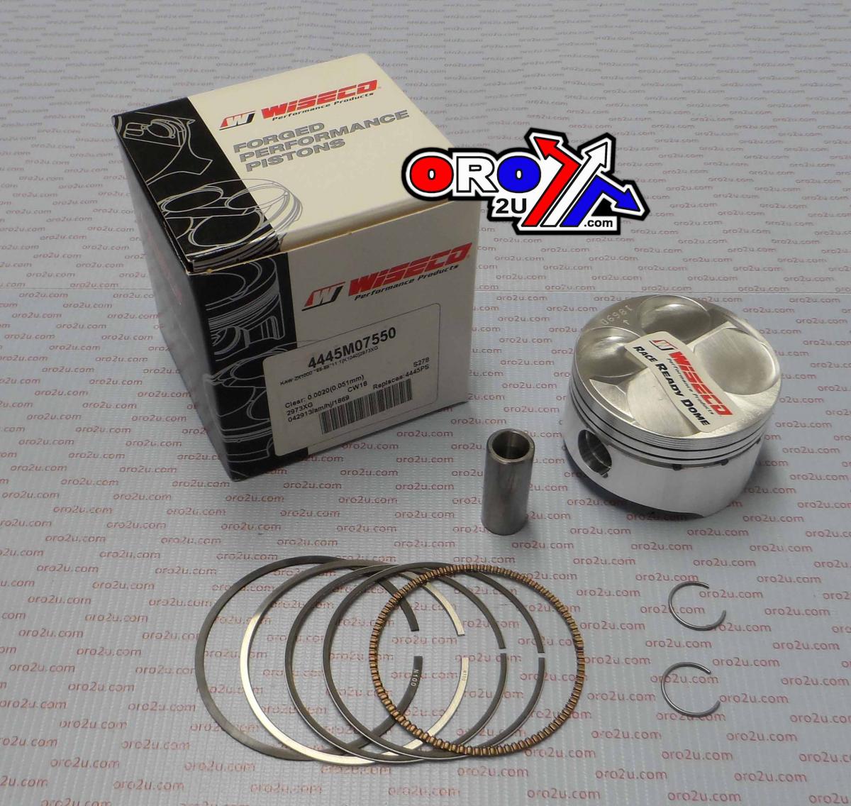 PISTON KIT 88-89 ZX1000 75.50, WISECO 4445M07550 ROAD KAW