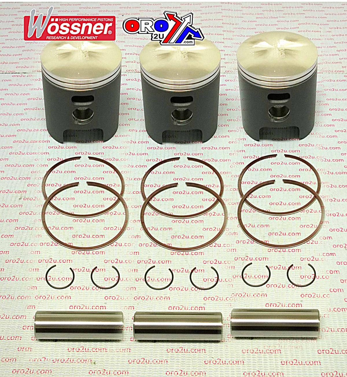 PISTON KIT SET/3 KAW. 500 KH, WOSSNER K8247D050-3 60.50mm